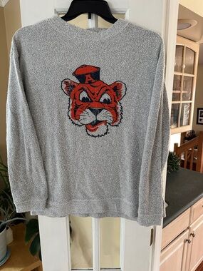 Auburn University MV Sport Gray Crewneck Sweater with Aubie the Tiger Graphic
